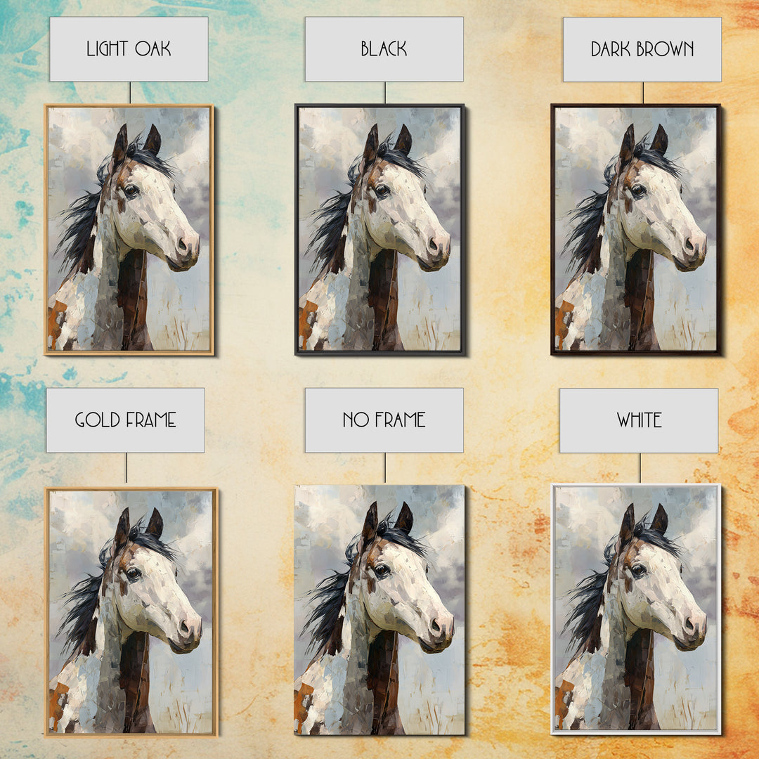 Contemporary Horse Portrait Canvas Print, Living Room Art, Home, Living Room Decor, Living, Pet Portraits, Printable Art, LIR-2x3-66