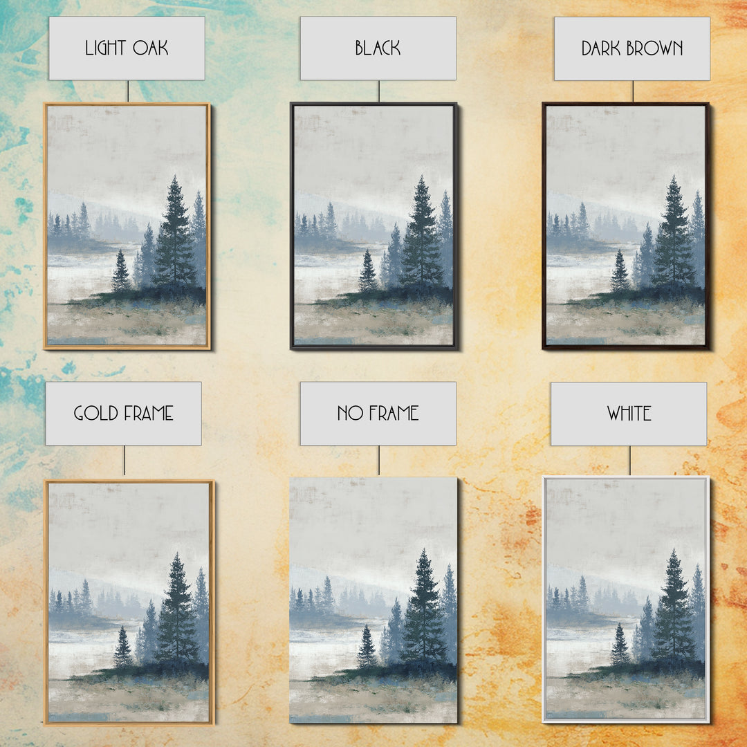 Minimal Scandinavian Forest Framed Canvas Print, Living Room Art, New Home Gift, Living Room Decor, Fine Art, Living, LIR-2x3-69