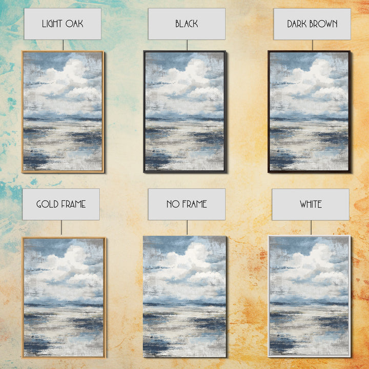 Moody Seascape for Dramatic Focal Point Canvas Print, Living Room Art, Oil Painting, Living Room Decor, Abstract Art, Living, LIR-2x3-86