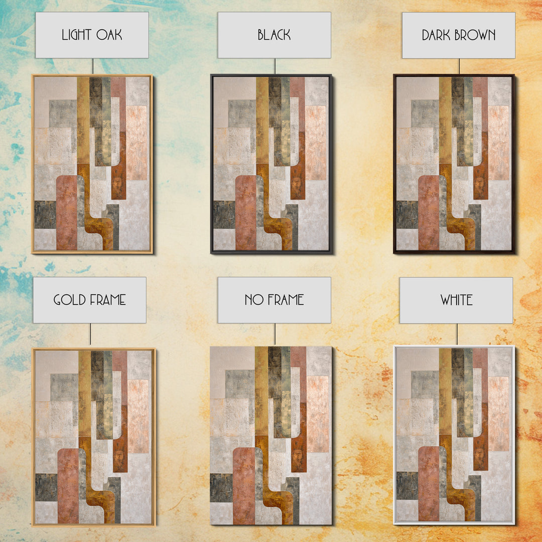 Mid Century Geometric Artwork Framed Canvas Print, Living Room Art, Bedroom Decor, Living Room Decor, Fine Art, Living, LIR-2x3-88
