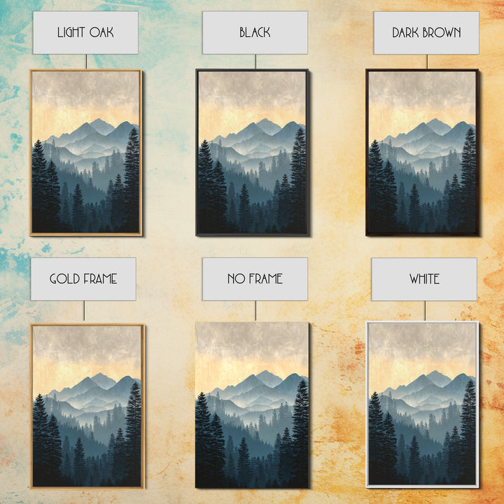 Classic Mountain Panorama for Cozy Interiors Canvas Print, Living Room Art, New Home Gift, Living Room Decor, Fine Art, Living, LIR-2x3-96