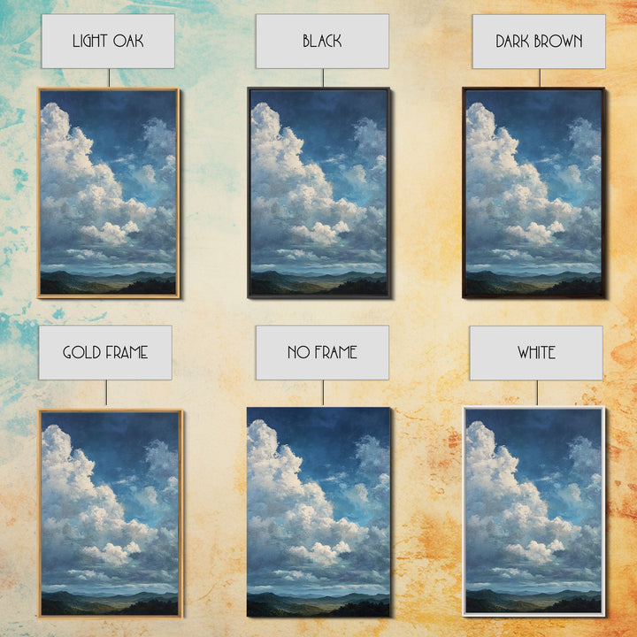 Large Cloudscape with Gentle Movement Canvas Print, Living Room Art, Boho Wall Art, Living Room Decor, Fine Art, Living, LIR-2x3-99