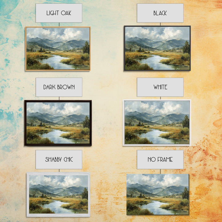 Classic Mountain Panorama for Cozy Interiors Framed Canvas Print, Living Room Art, Boho Wall Art, Living Room Decor, Living, LIR-3x2-20