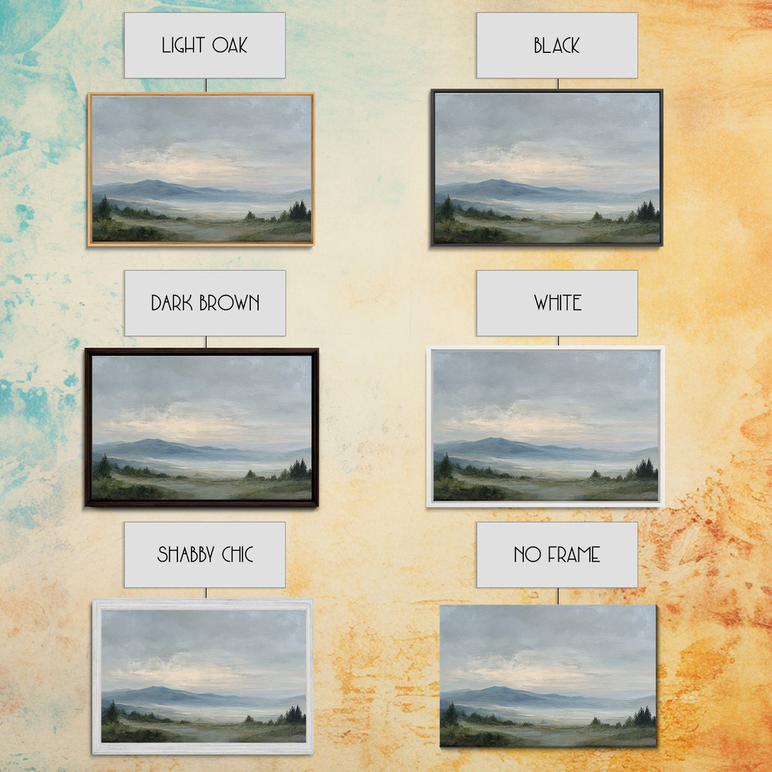 Modern Landscape with Expansive Calm Sky Framed Canvas Print, Living Room Art, Luxury Decor, Living Room Decor, Living, LIR-3x2-79