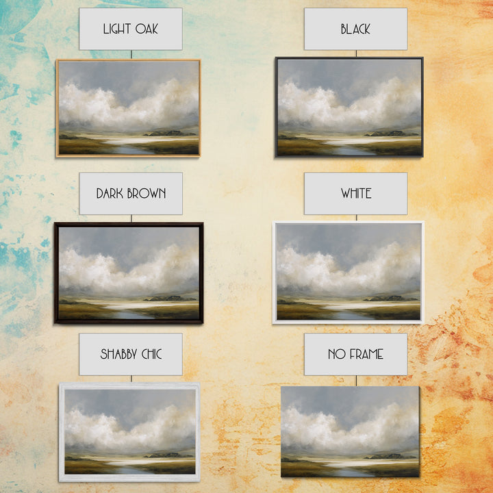 Large Cloudscape with Gentle Movement Framed Canvas Print, Living Room Art, Mid Century Modern, Living Room Decor, Living, LIR-3x2-95