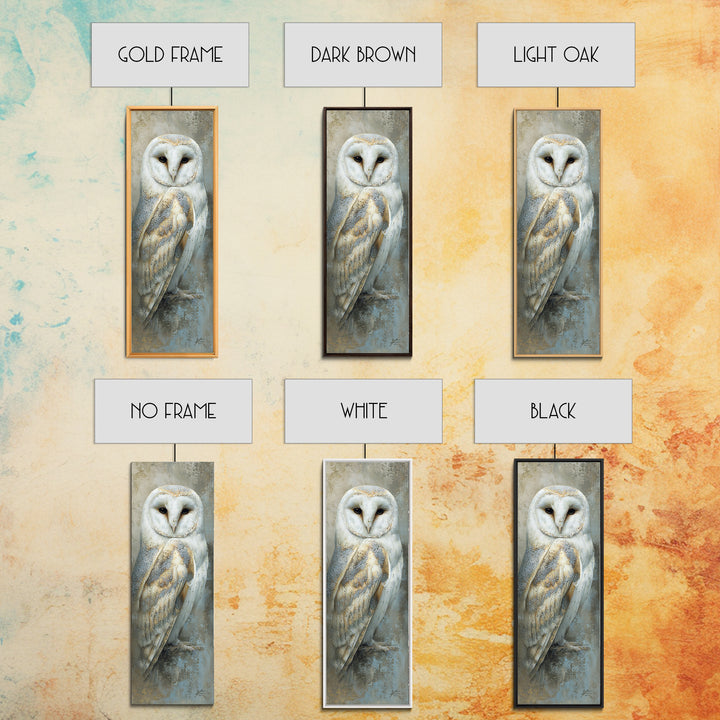 Owl Portrait Representing Wisdom Framed Canvas Print, Law Office Art, Teen Girl Room Decor, Office Decor, Fine Art, Counsel, LOA-1x3-29
