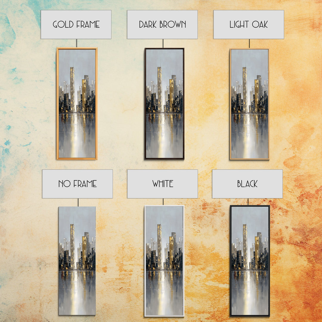 Quiet City Skyline Canvas Print, Law Office Art, Decor, Office Decor, Abstract Art, Counsel, Bookish Wall Art, LOA-1x3-72