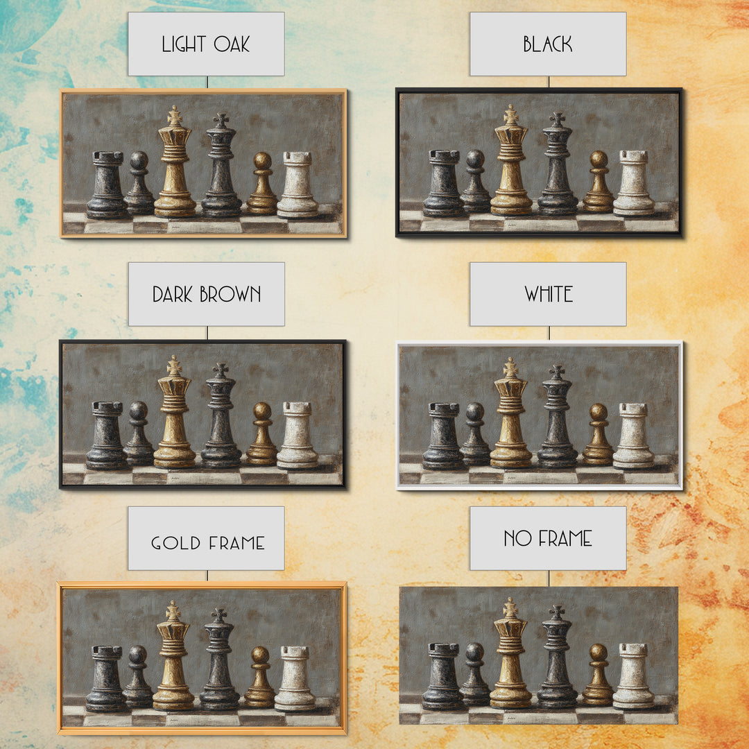 Single Chess King Framed Canvas Print, Law Office Art, Home Decor, Office Decor, Fine Art, Counsel, Minimalist Decor, LOA-2x1-18