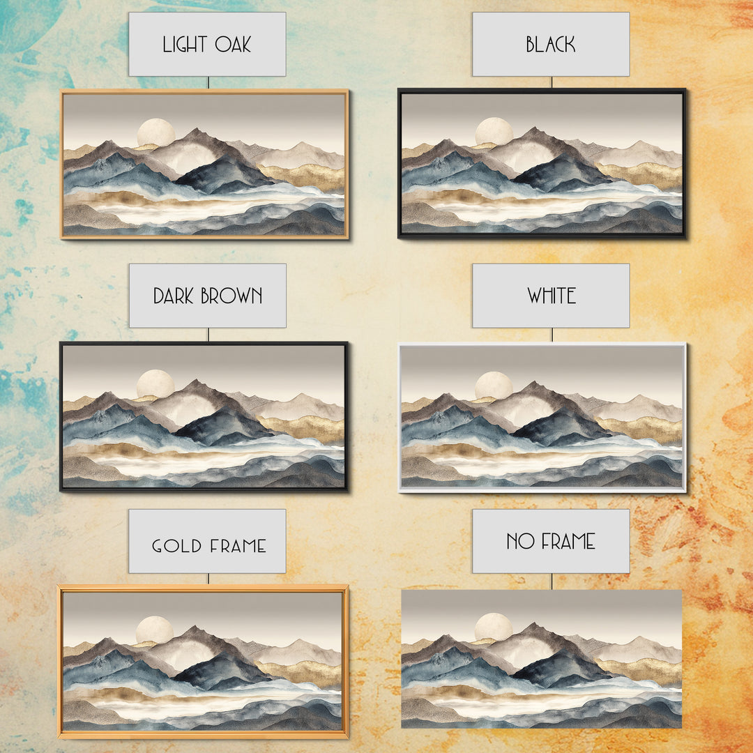 Ink Wash Mountain Symbolizing Stability Canvas Print, Law Office Art, Office Decor, Oil Painting, Counsel, Therapy Office Decor, LOA-2x1-64