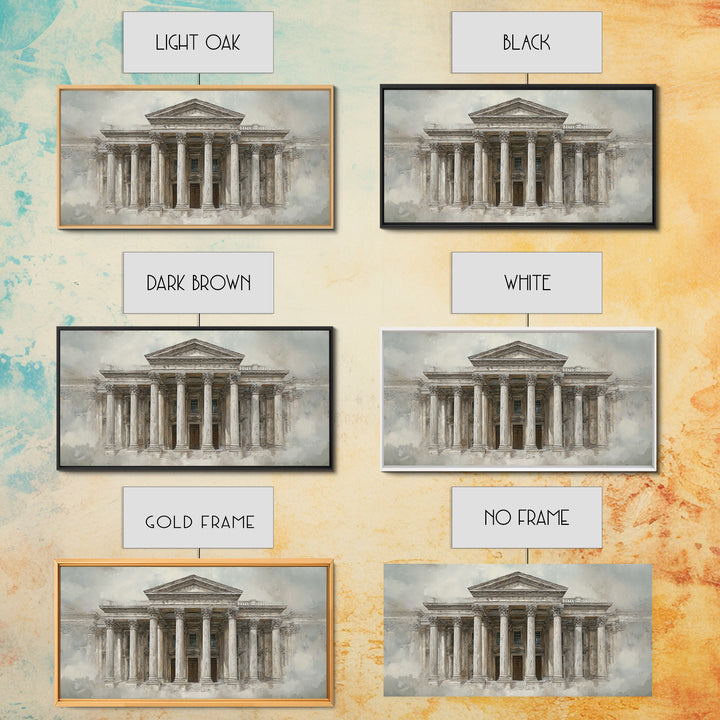 Marble Courthouse Column Study Without Building Scene Canvas Print, Law Office Art, Teen Girl Room Decor, Office Decor, Counsel, LOA-2x1-95