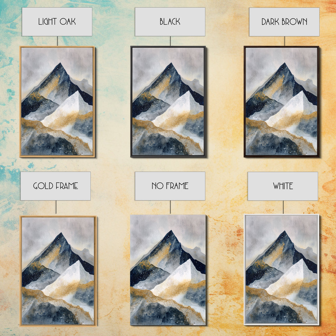 Ink Wash Mountain Symbolizing Stability Framed Canvas Print, Law Office Art, Washington Dc Art, Office Decor, Fine Art, Counsel, LOA-2x3-100
