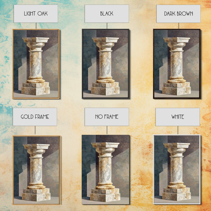 Marble Courthouse Column Study Without Building Scene Canvas Print, Law Office Art, Office Decor, Watercolor Art, Counsel, LOA-2x3-35