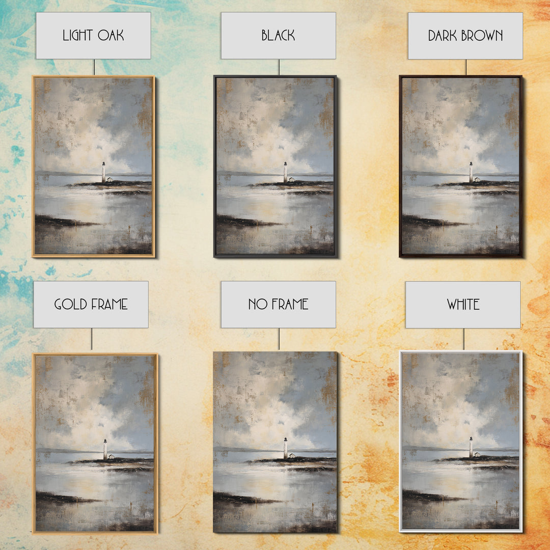 Stormy Landscape with Lighthouse as Guidance Metaphor Canvas Print, Law Office Art, Neutral Decor, Office Decor, Counsel, LOA-2x3-43