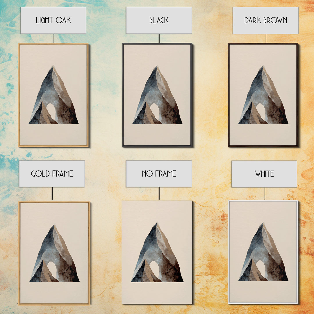 Ink Wash Mountain Symbolizing Stability Framed Canvas Print, Law Office Art, Lawyer Office Decor, Office Decor, Counsel, LOA-2x3-52