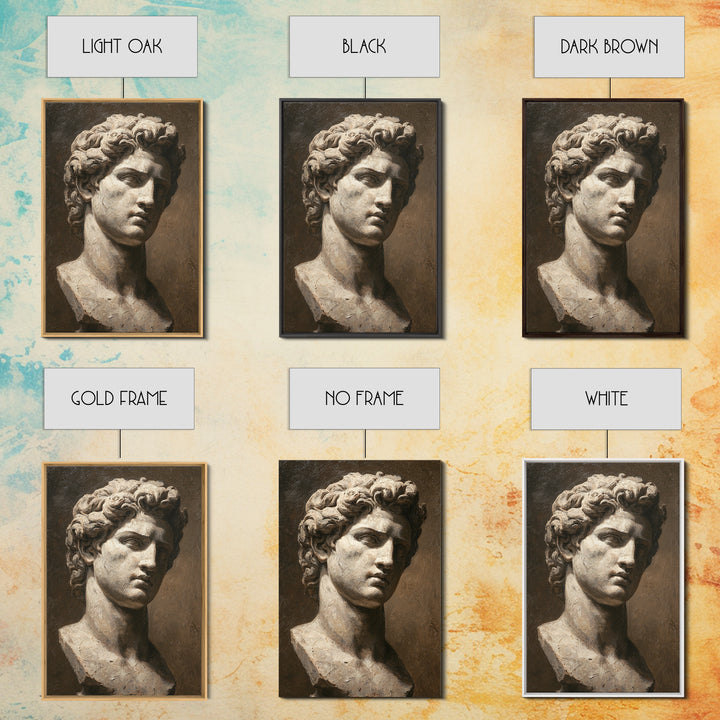 Classical Statue Bust Framed Canvas Print, Law Office Art, Metal Wall Decor, Office Decor, Oil Painting, Counsel, LOA-2x3-8