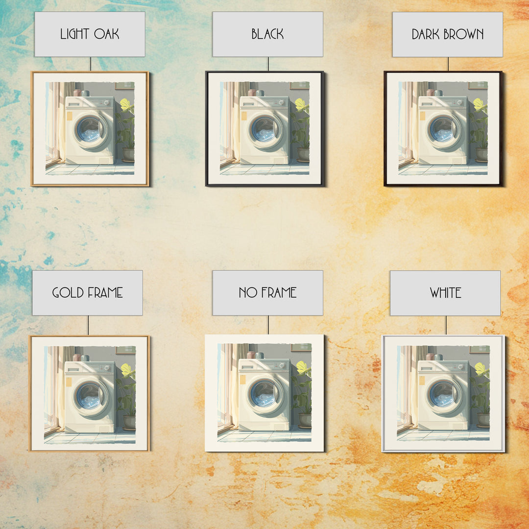 Washing Machine Icon Graphic Without Text Canvas Print, Laundry Room Art, Custom Wall Art, Living Room Decor, Fine Art, Clean, LRA-1x1-10