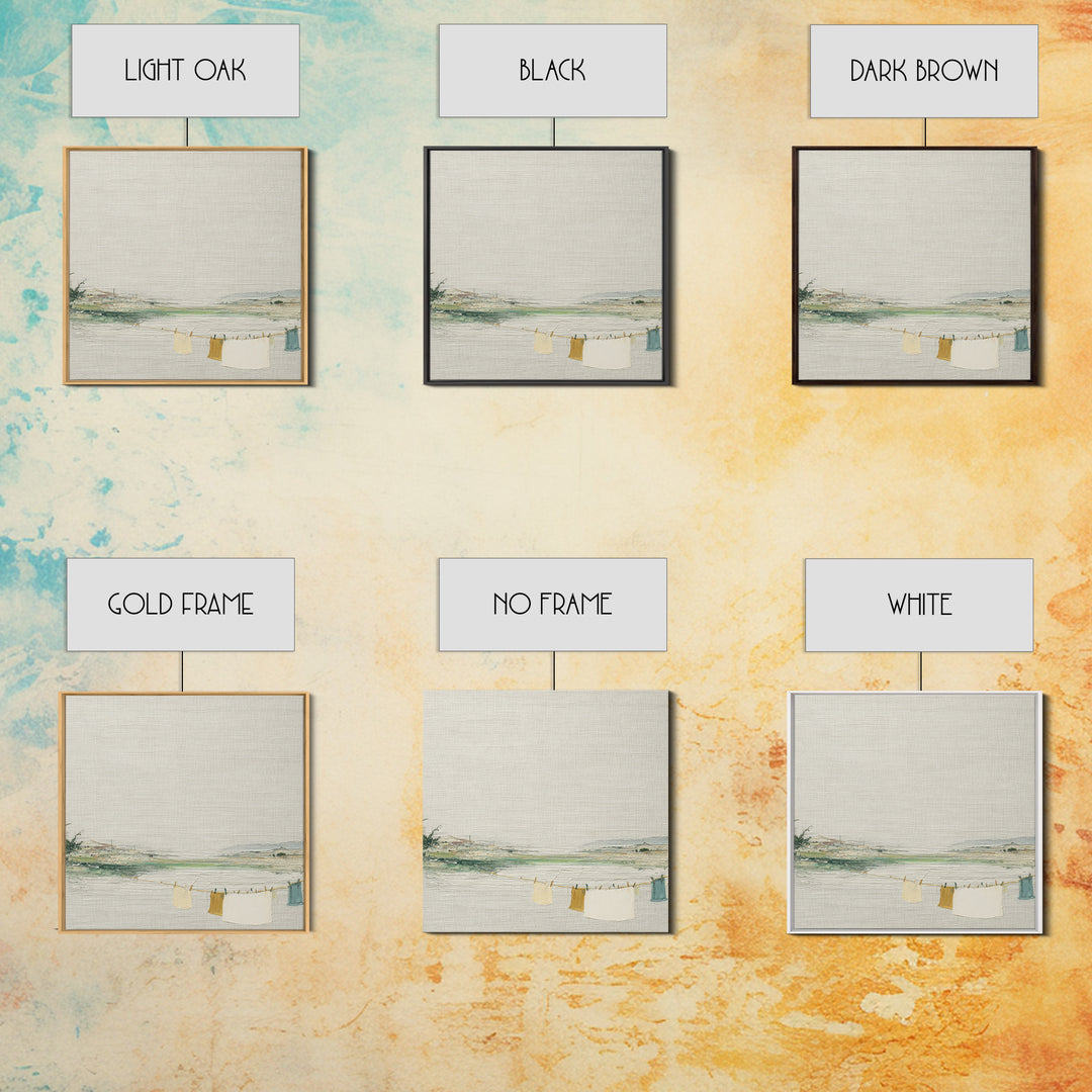 Fresh Air Meadow Landscape for Clean Mood Framed Canvas Print, Laundry Room Art, Wall Art Print, Living Room Decor, Clean, LRA-1x1-47