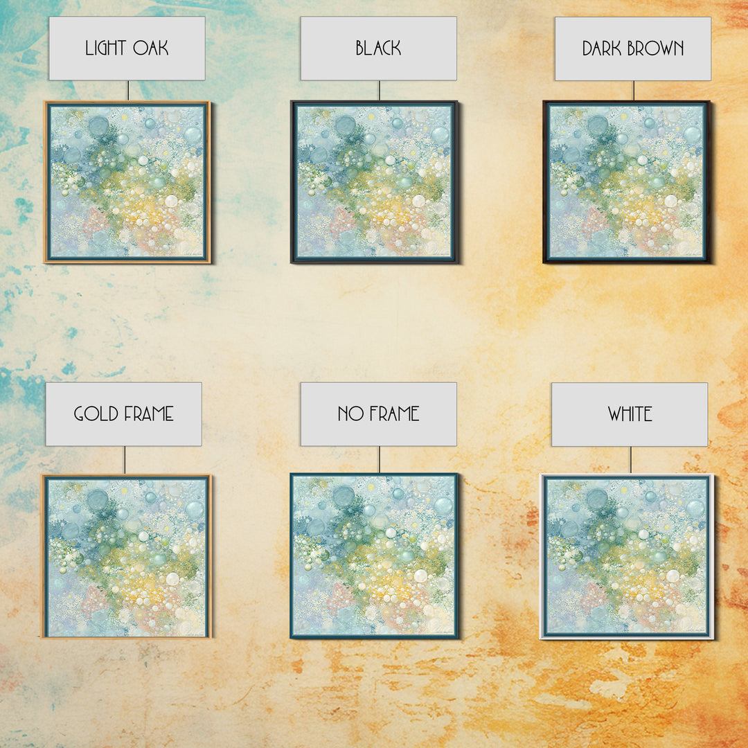 Abstract Suds and Bubbles Framed Canvas Print, Laundry Room Art, Downloadable Art, Living Room Decor, Fine Art, Clean, LRA-1x1-70