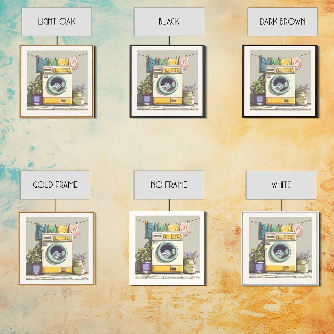 Washing Machine Icon Graphic Without Text Canvas Print, Laundry Room Art, Neutral Decor, Living Room Decor, Oil Painting, Clean, LRA-1x1-82