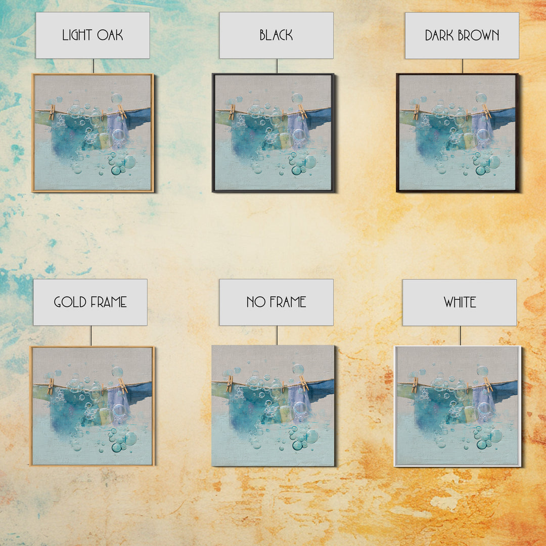 Abstract Suds and Bubbles Canvas Print, Laundry Room Art, Digital Art Print, Living Room Decor, Abstract Art, Clean, LRA-1x1-94