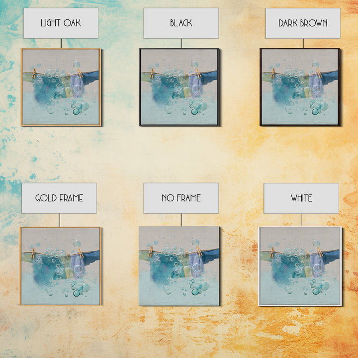 Abstract Suds and Bubbles Canvas Print, Laundry Room Art, Digital Art Print, Living Room Decor, Abstract Art, Clean, LRA-1x1-94