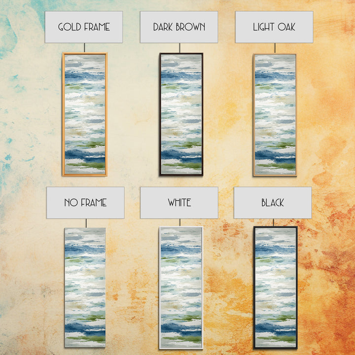 Clean Blue Water Ripple Abstraction Framed Canvas Print, Laundry Room Art, Living Room Decor, Abstract Art, Clean, LRA-1x3-54