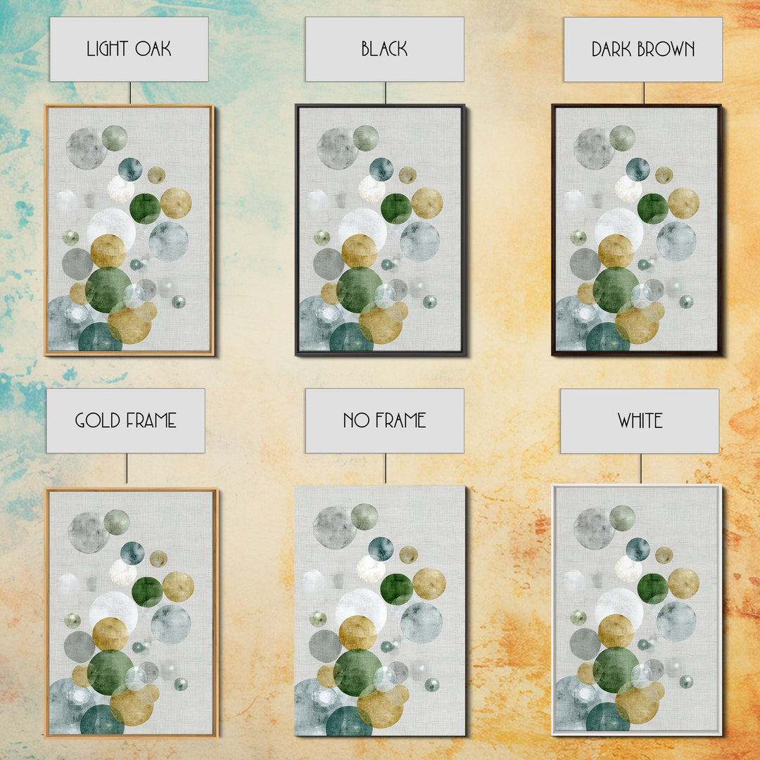 Soap Bubbles Rendered as Playful Abstract Circles Canvas Print, Laundry Room Art, Living Room Decor, Abstract Art, Clean, LRA-2x3-14