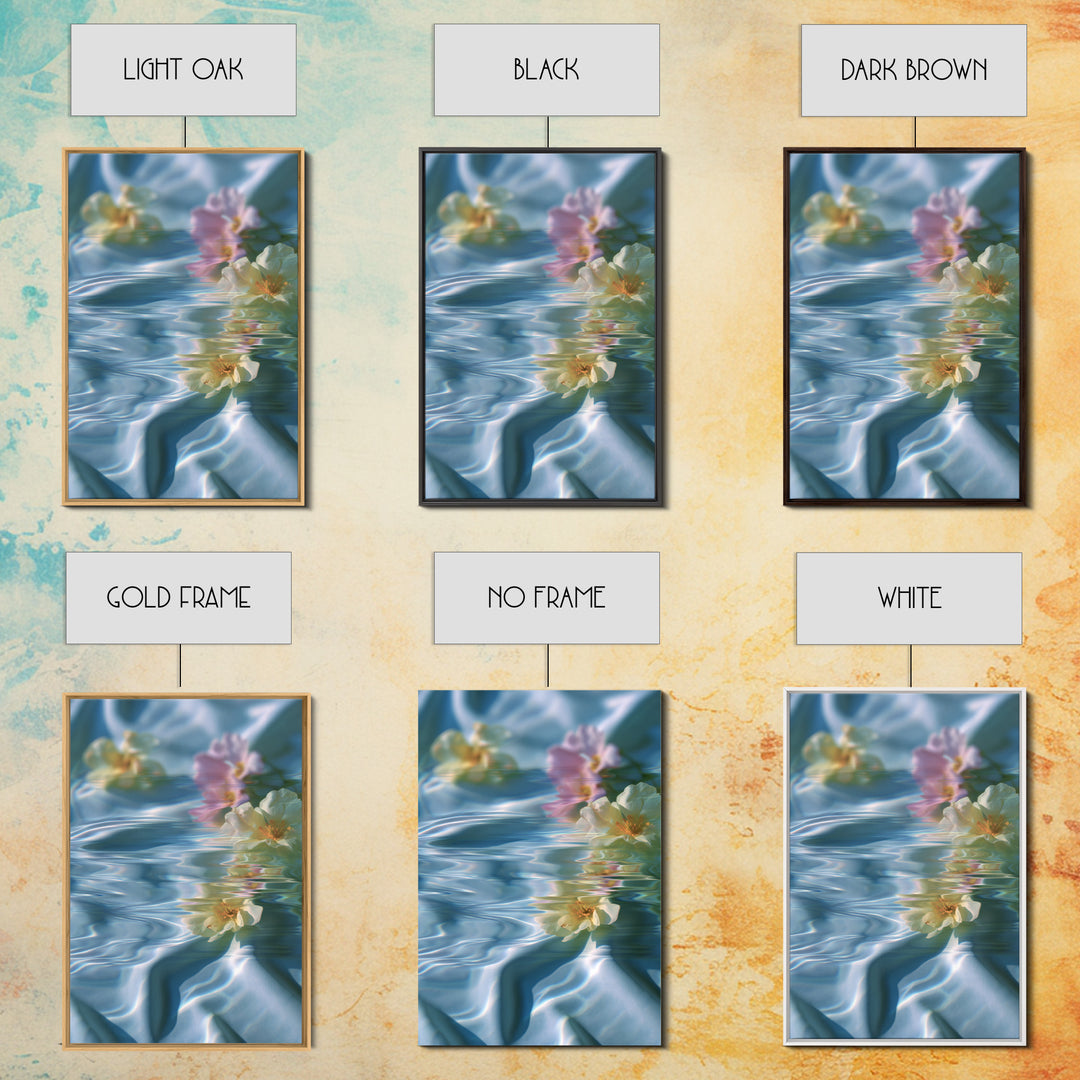 Clean Blue Water Ripple Abstraction Framed Canvas Print, Laundry Room Art, Boho Decor, Living Room Decor, Fine Art, Clean, LRA-2x3-2