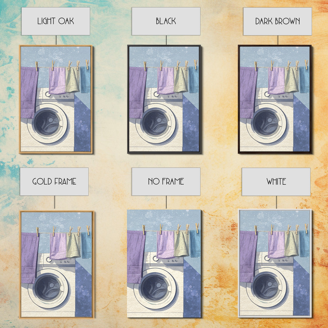 Washing Machine Icon Graphic Without Text Canvas Print, Laundry Room Art, Wall Decor, Living Room Decor, Oil Painting, Clean, LRA-2x3-66