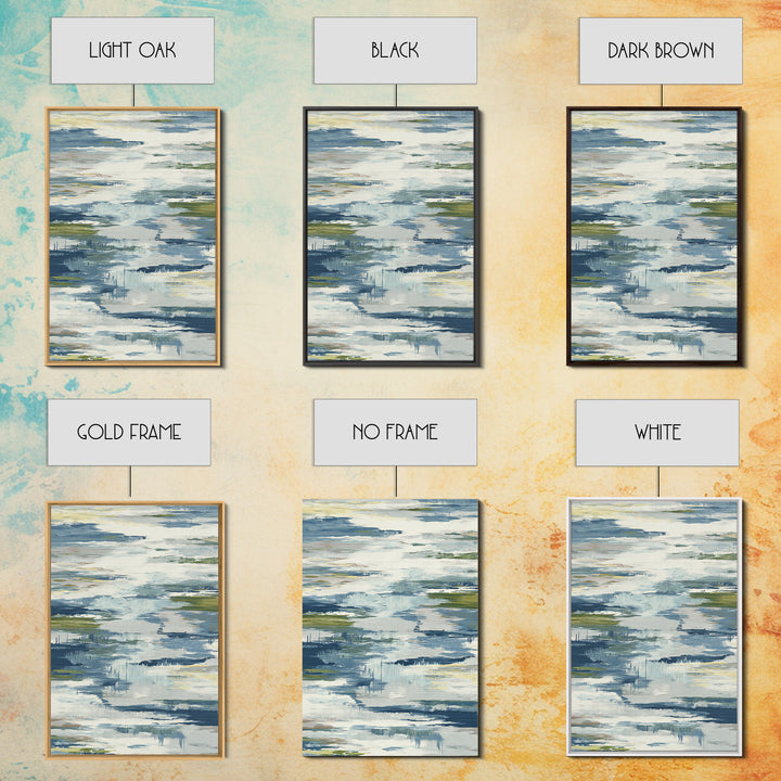 Clean Blue Water Ripple Abstraction Framed Canvas Print, Laundry Room Art, Digital Art, Living Room Decor, Abstract Art, Clean, LRA-2x3-98