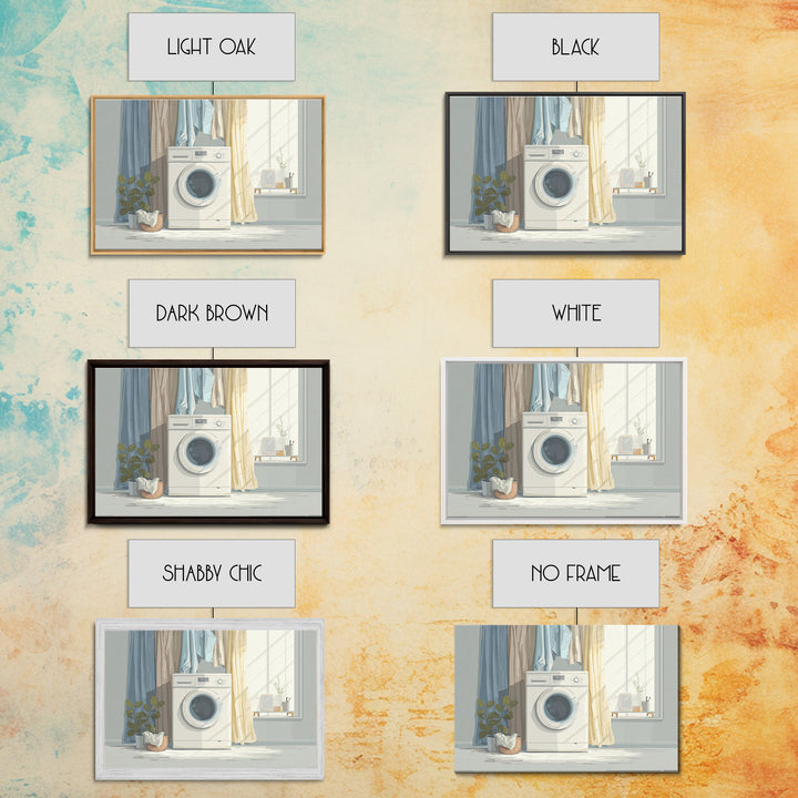 Washing Machine Icon Graphic Without Text Framed Canvas Print, Laundry Room Art, Laundry Room Decor, Living Room Decor, Clean, LRA-3x2-86