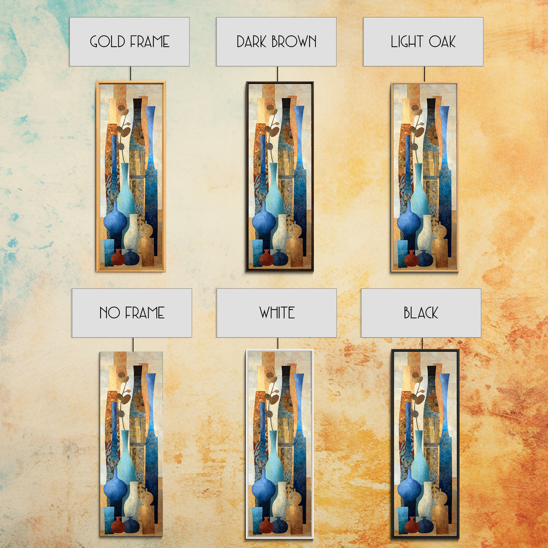 Warm Terra Cotta Abstract Landscape Canvas Print, Mediterranean Art, Watercolor Art, Living Room Decor, Fine Art, Azure, MAR-1x3-26