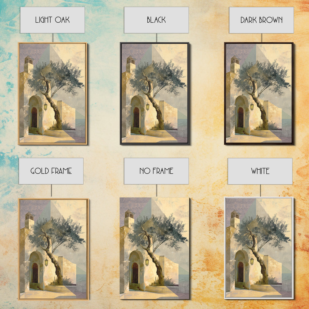 Olive Grove under Pale Morning Light Canvas Print, Mediterranean Art, Minimalist Decor, Living Room Decor, Fine Art, Azure, MAR-2x3-49