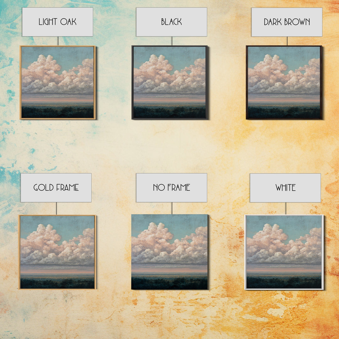 Blush and Taupe Cloudscape Canvas Print, Master Bedroom, Over Bed Wall Art, Bedroom Decor, Oil Painting, Sanctuary, MAS-1x1-30