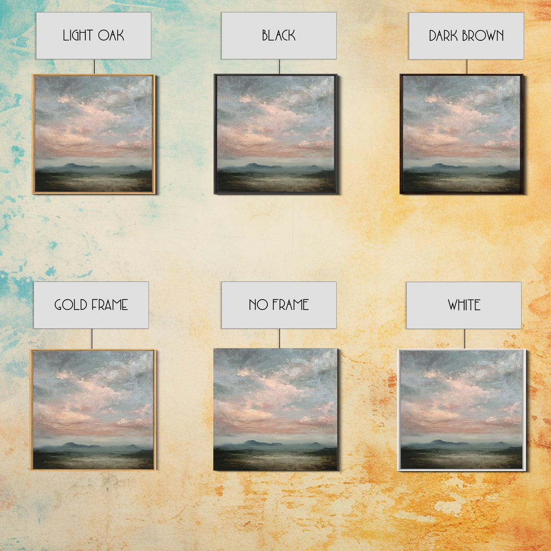 Blush and Taupe Cloudscape Framed Canvas Print, Master Bedroom, Statement Artwork, Bedroom Decor, Fine Art, Sanctuary, MAS-1x1-78