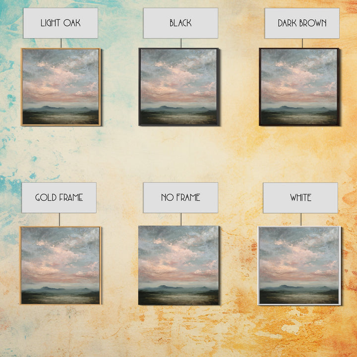 Blush and Taupe Cloudscape Framed Canvas Print, Master Bedroom, Statement Artwork, Bedroom Decor, Fine Art, Sanctuary, MAS-1x1-78