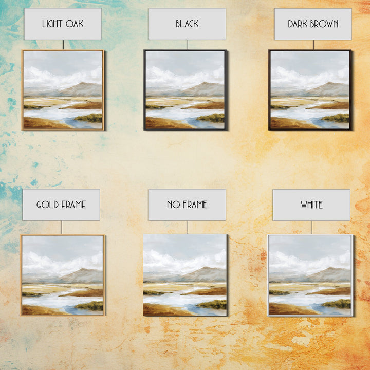 Soft Mountain Ridge Canvas Print, Master Bedroom, Minimalist Decor, Bedroom Decor, Oil Painting, Sanctuary, Farmhouse Decor, MAS-1x1-85