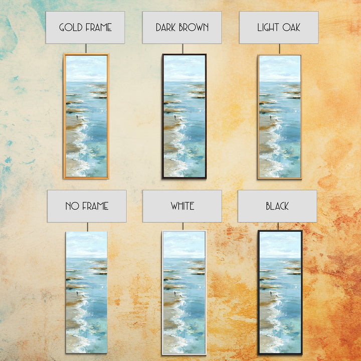Hotel Coastal Landscape Canvas Print, Master Bedroom, Living Room Prints, Bedroom Decor, Watercolor Art, Sanctuary, MAS-1x3-81