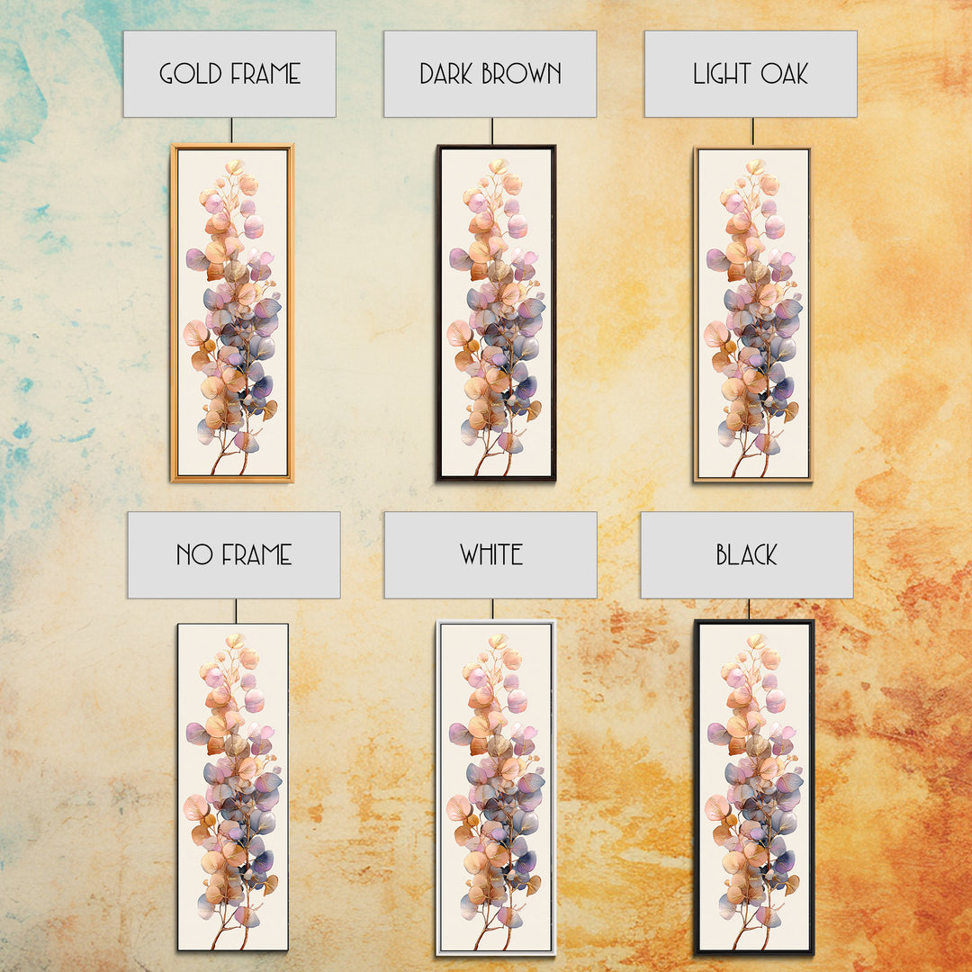 Gentle Eucalyptus Watercolor Branches Framed Canvas Print, Master Bedroom, Set of 2 Prints, Bedroom Decor, Fine Art, Sanctuary, MAS-1x3-96