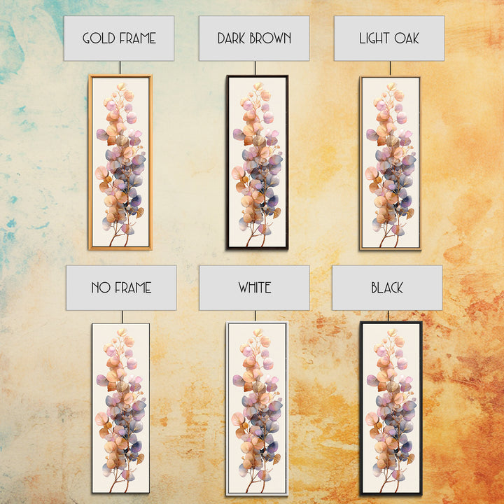 Gentle Eucalyptus Watercolor Branches Framed Canvas Print, Master Bedroom, Set of 2 Prints, Bedroom Decor, Fine Art, Sanctuary, MAS-1x3-96