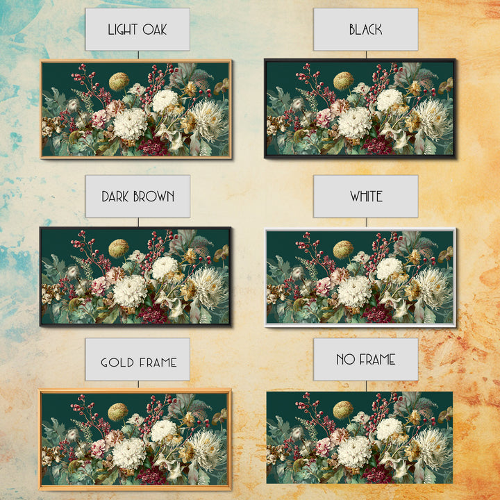 Dreamy Celestial Moon and Botanical Composition Canvas Print, Master Bedroom, Vinyl Wall Decal, Bedroom Decor, Sanctuary, MAS-2x1-79
