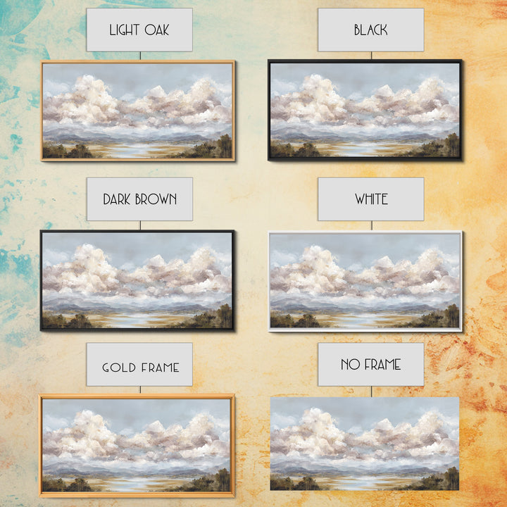 Blush and Taupe Cloudscape Canvas Print, Master Bedroom, Wall Decal, Bedroom Decor, Watercolor Art, Sanctuary, MAS-2x1-98