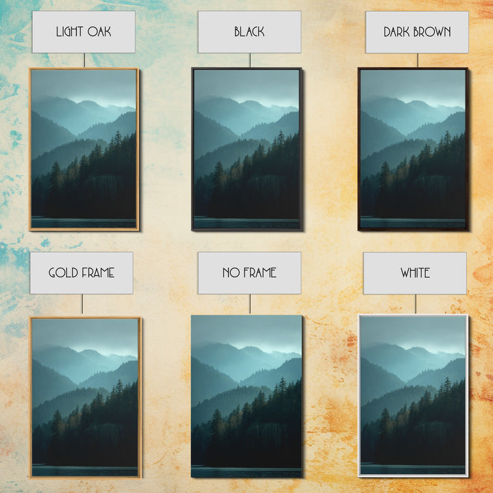 Calm Misty Forest Panorama Framed Canvas Print, Master Bedroom, Wedding Decor, Bedroom Decor, Sanctuary, Rustic Home Decor, MAS-2x3-12