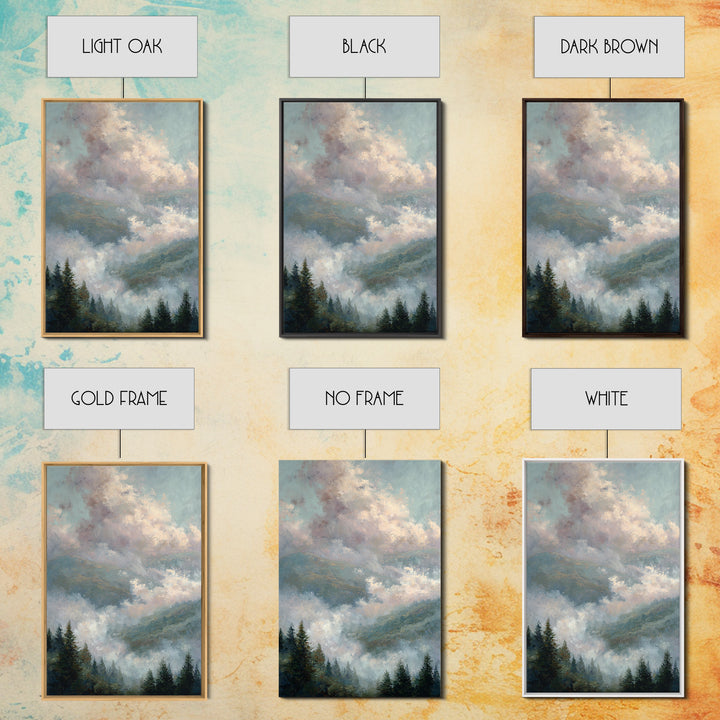 Blush and Taupe Cloudscape Framed Canvas Print, Master Bedroom, Large Wall Art, Bedroom Decor, Sanctuary, Bedroom Prints, MAS-2x3-38