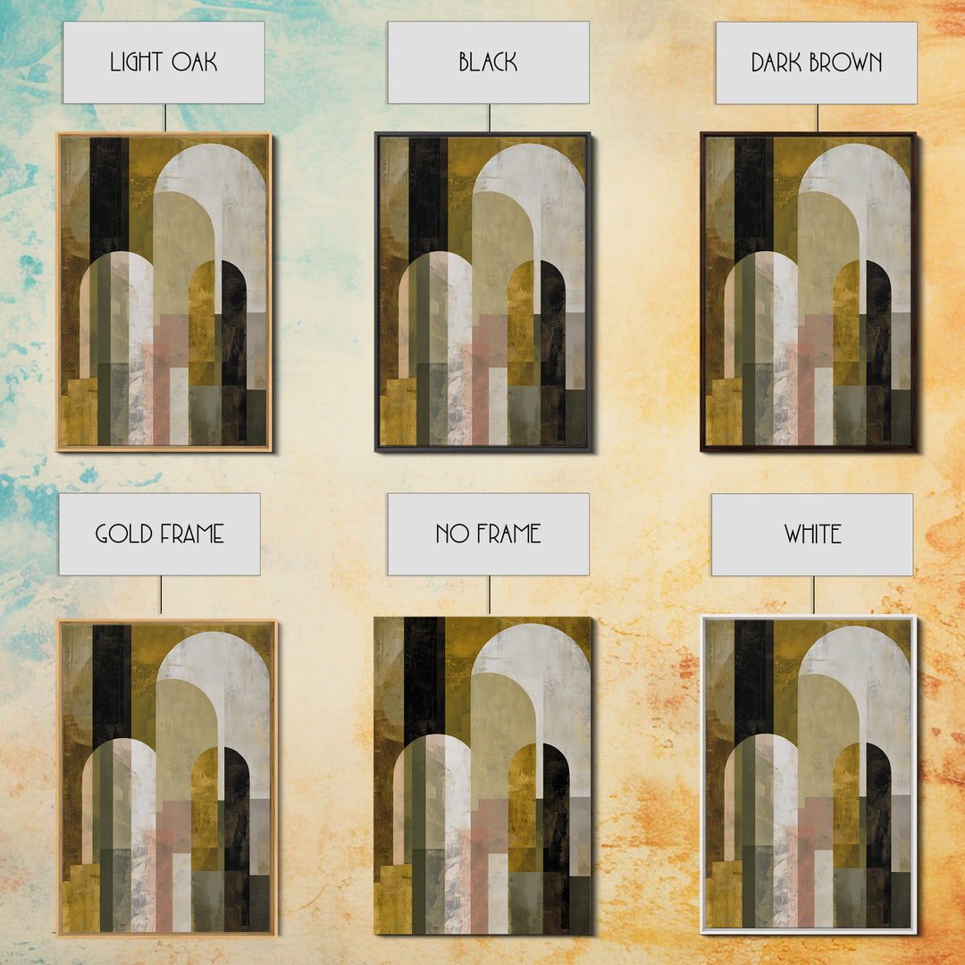 Gold Accented Abstract Arches Canvas Print, Master Bedroom, Contemporary Art, Bedroom Decor, Abstract Art, Sanctuary, MAS-2x3-40
