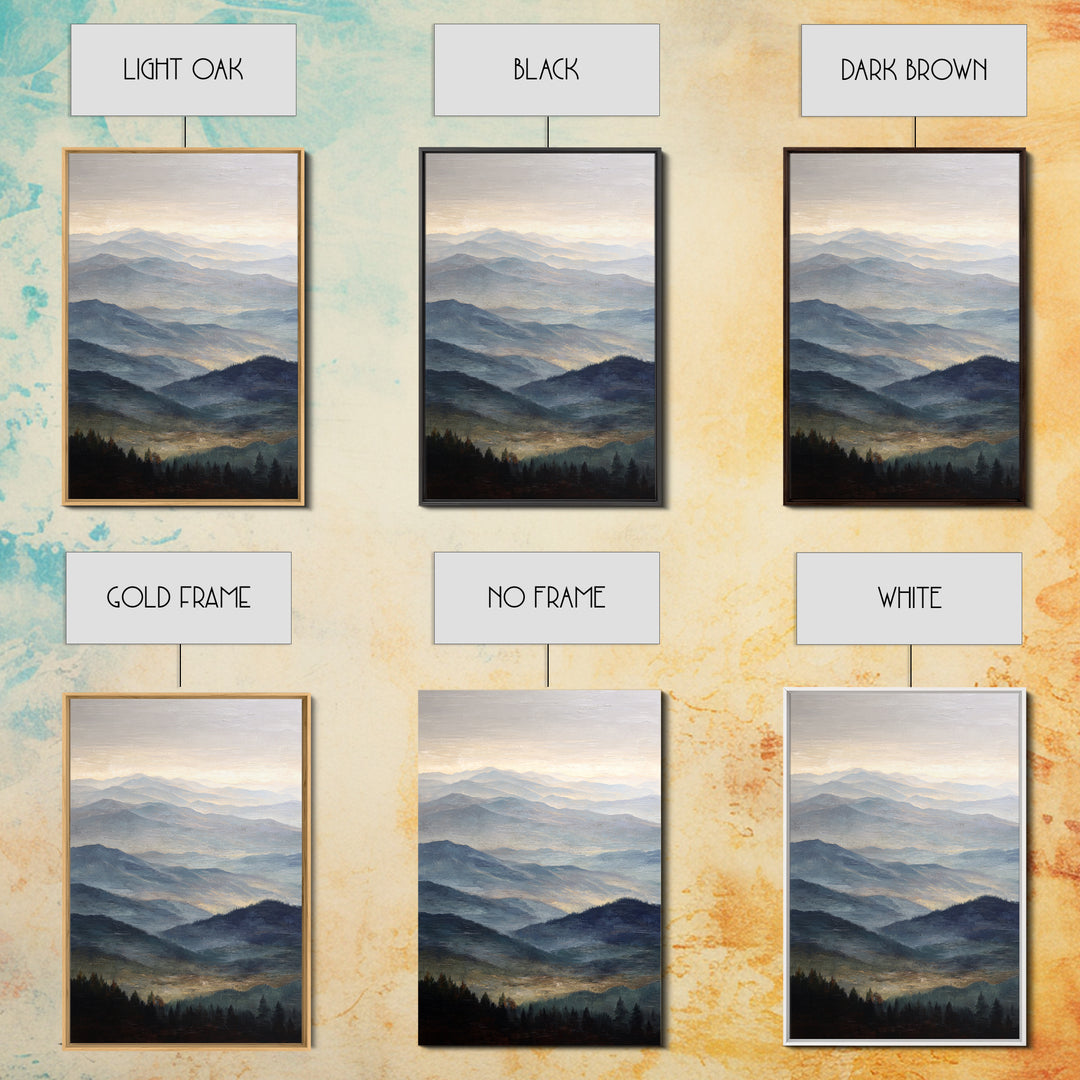 Soft Mountain Ridge Framed Canvas Print, Master Bedroom, Bedroom Prints, Bedroom Decor, Fine Art, Sanctuary, Gallery Decor, MAS-2x3-69