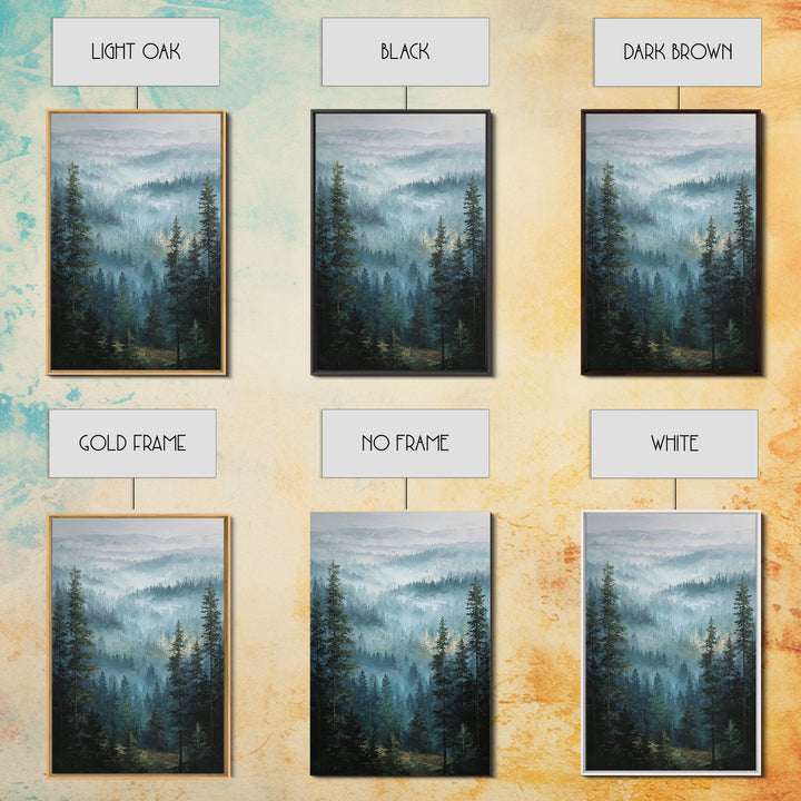 Calm Misty Forest Panorama Framed Canvas Print, Master Bedroom, Modern Decor, Bedroom Decor, Fine Art, Sanctuary, Wall Decor, MAS-2x3-84