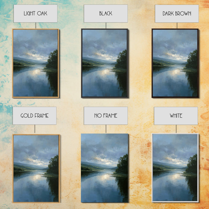 Serene Lake with Pale Morning Reflection Canvas Print, Master Bedroom, Above Bed Wall Decor, Bedroom Decor, Sanctuary, MAS-2x3-87