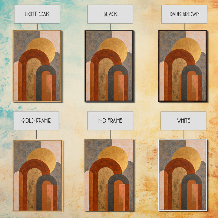 Gold Accented Abstract Arches Framed Canvas Print, Master Bedroom, Minimalist Wall Art, Bedroom Decor, Fine Art, Sanctuary, MAS-2x3-88