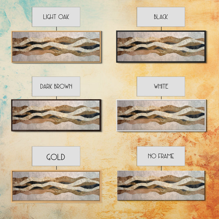 Abstract Wave Forms Framed Canvas Print, Master Bedroom, Bedroom Decor, Abstract Art, Sanctuary, Farmhouse Wall Art, MAS-3x1-84